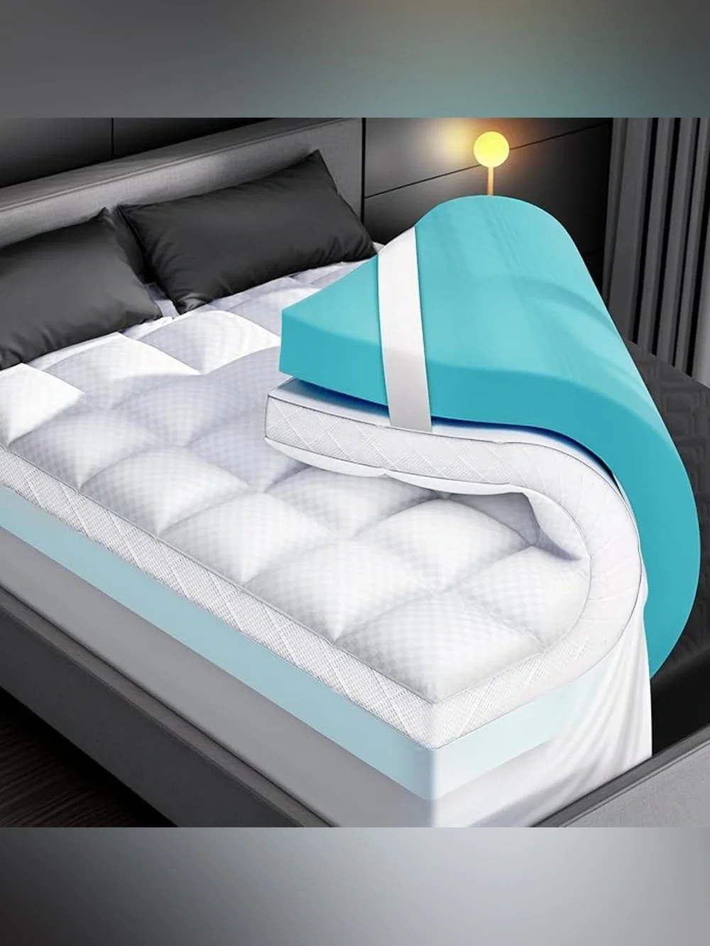 Cooling Gel Memory Foam Mattress Topper - Queen
